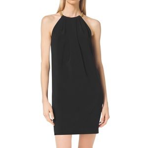 Gold chain halter backless dress!